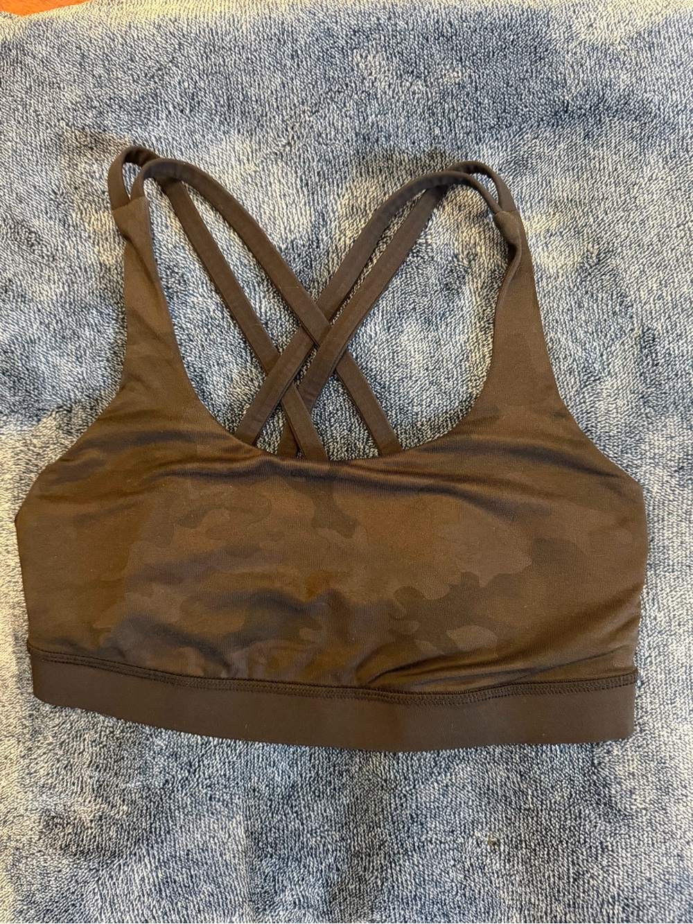 Lululemon Energy Black Camo Sports Bra.